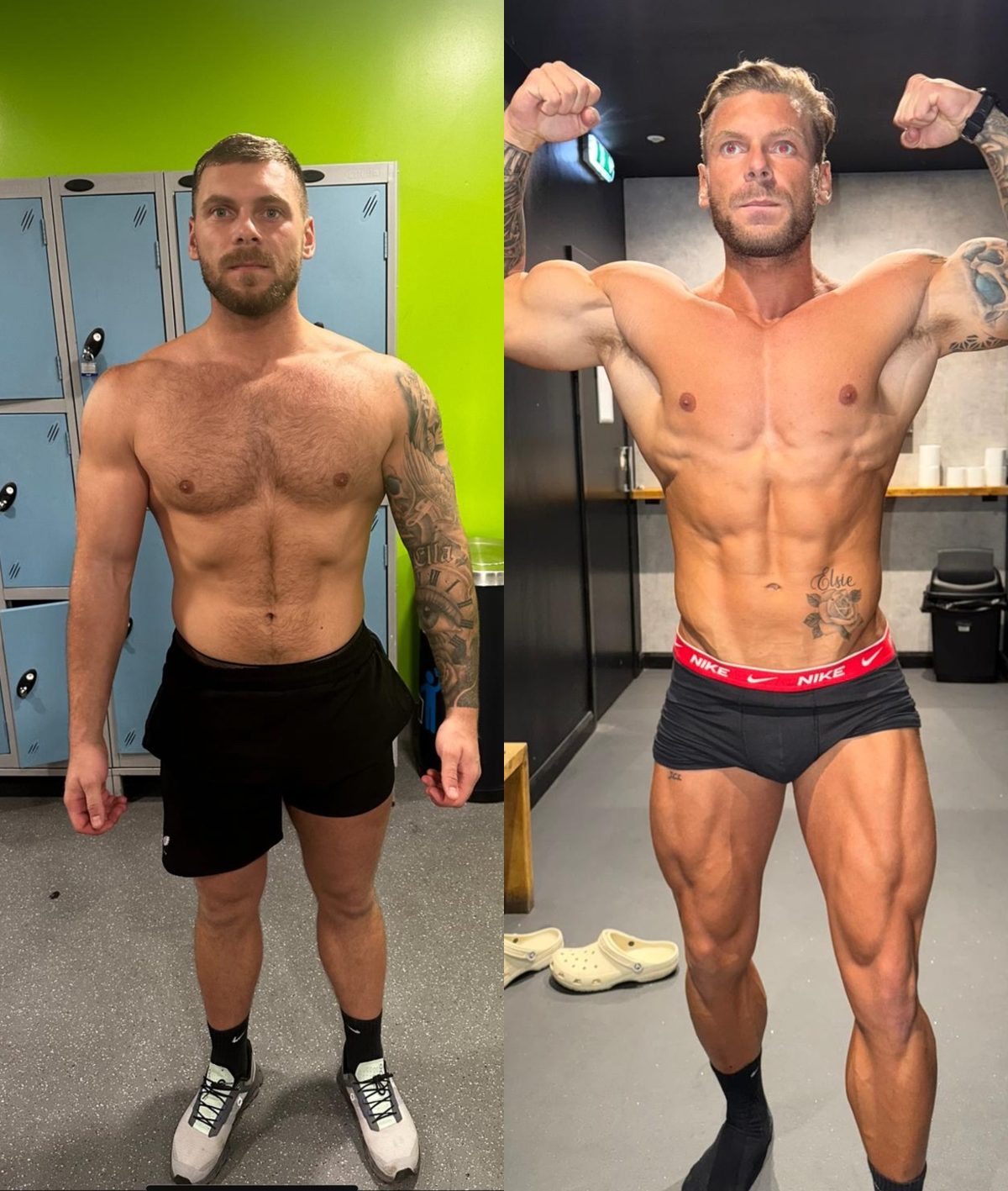 Client transformation: front, before and after coaching with Jack Wall