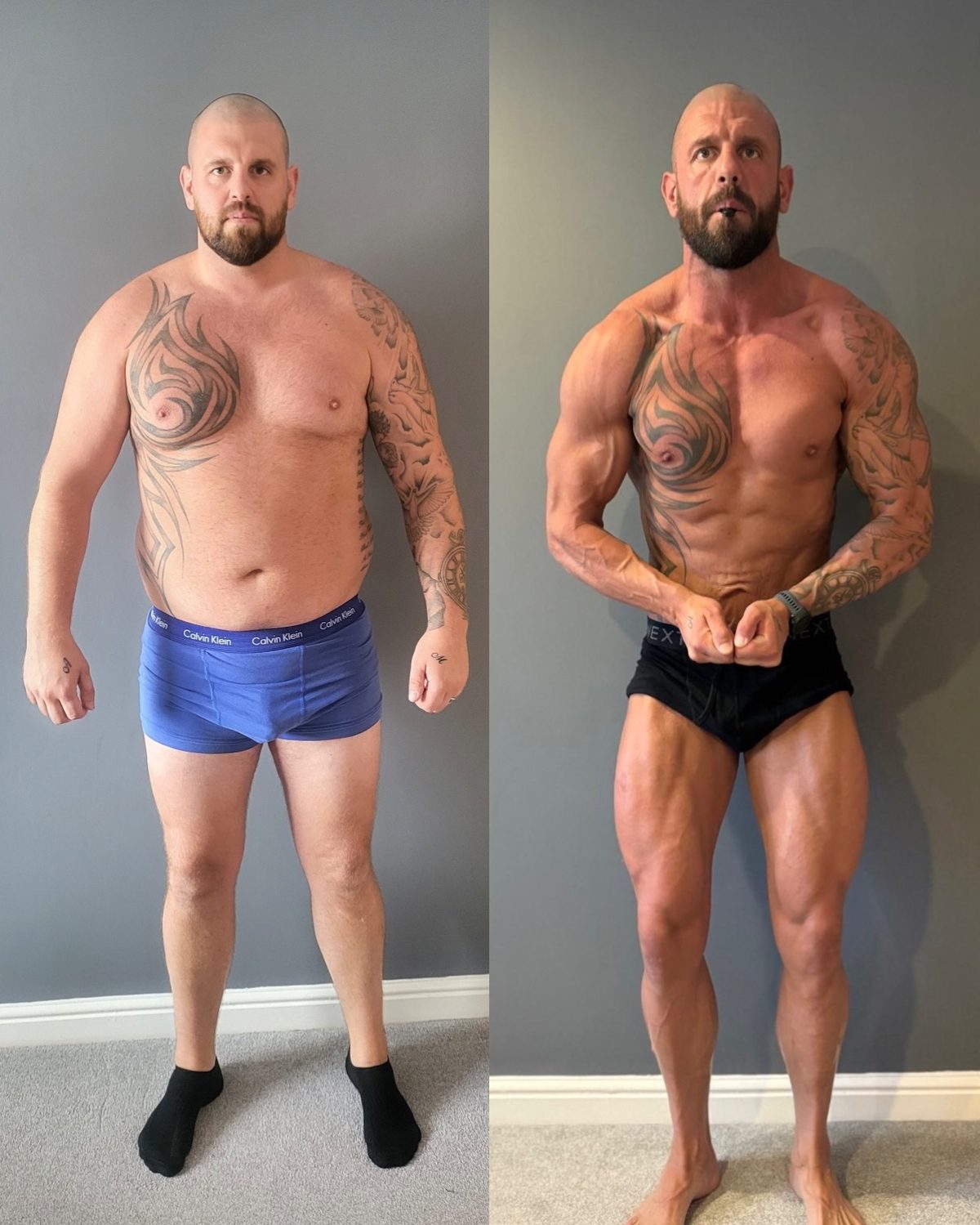 Client transformation: front, before and after coaching with Jack Wall