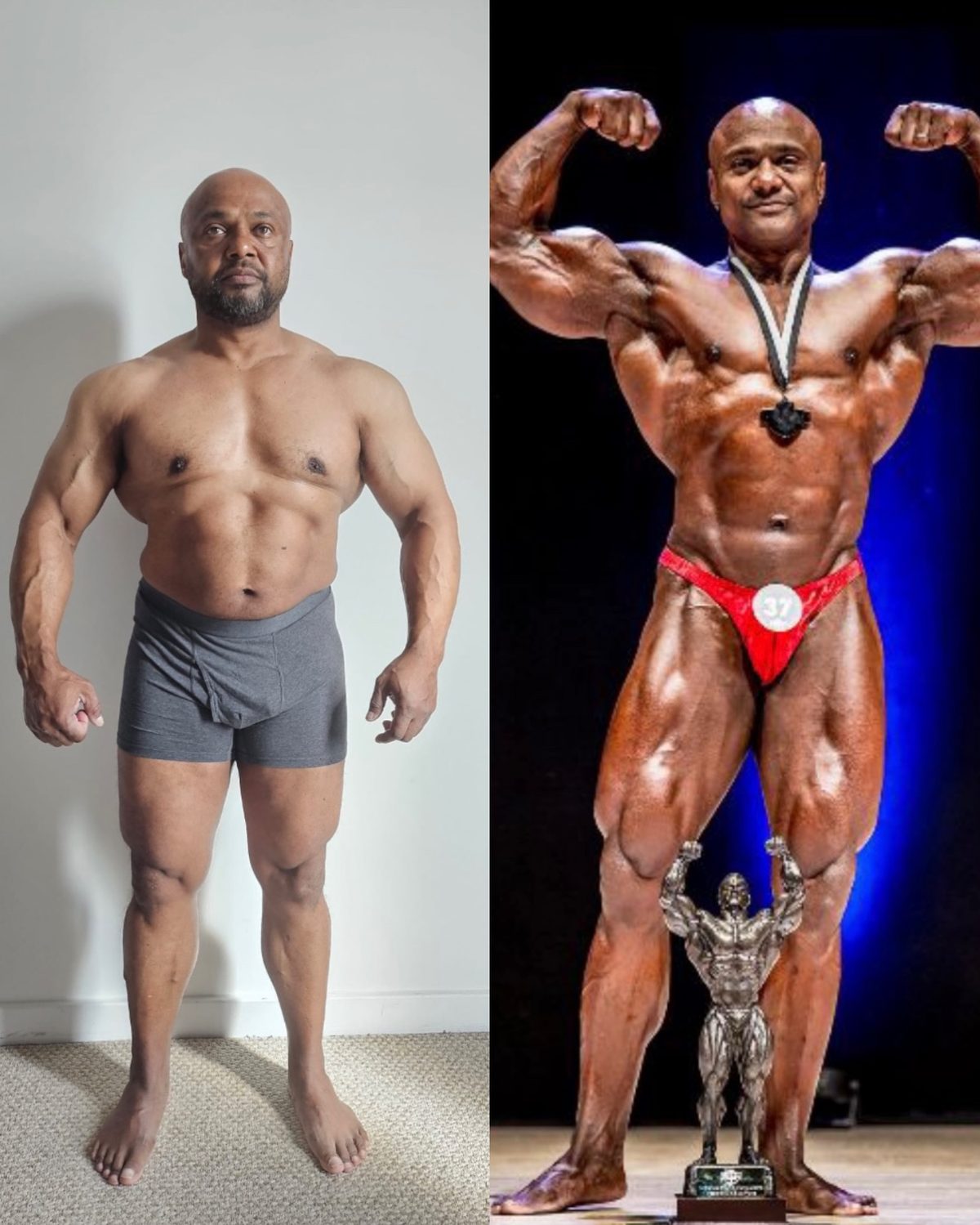 Client transformation: from home to competition stage, before and after coaching with Jack Wall