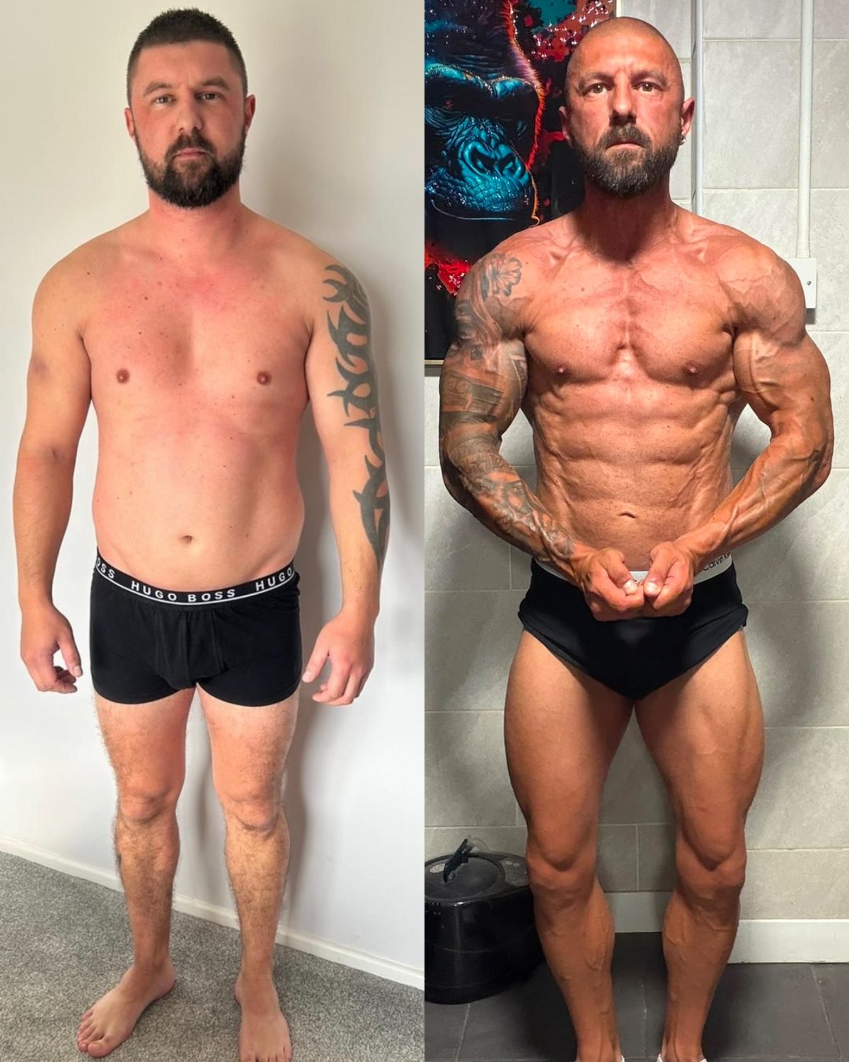 Client transformation: front, before and after coaching with Jack Wall